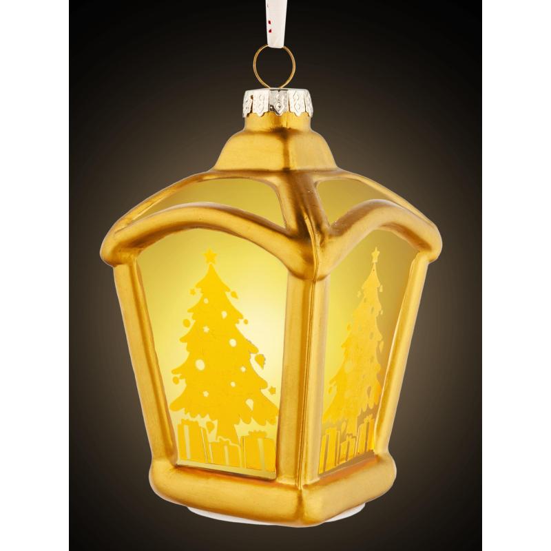 Игрушка НГ подвесная стекло с подсветкой LR44, 1,5 В,110 мА/ч 7x9x7см,93358