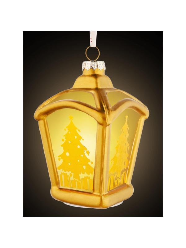 Игрушка НГ подвесная стекло с подсветкой LR44, 1,5 В,110 мА/ч 7x9x7см,93358