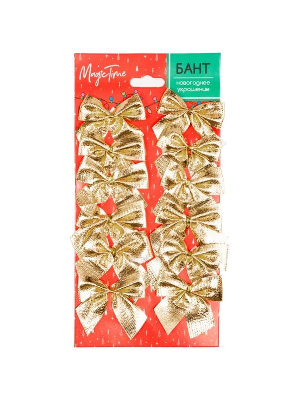 Бант новогодний из полиэстера, наб.12 шт / 5х5x0,01см арт.93278