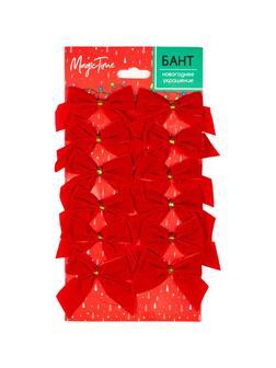 Бант новогодний из полиэстера, наб.12 шт / 5х5x0,01см арт.93280