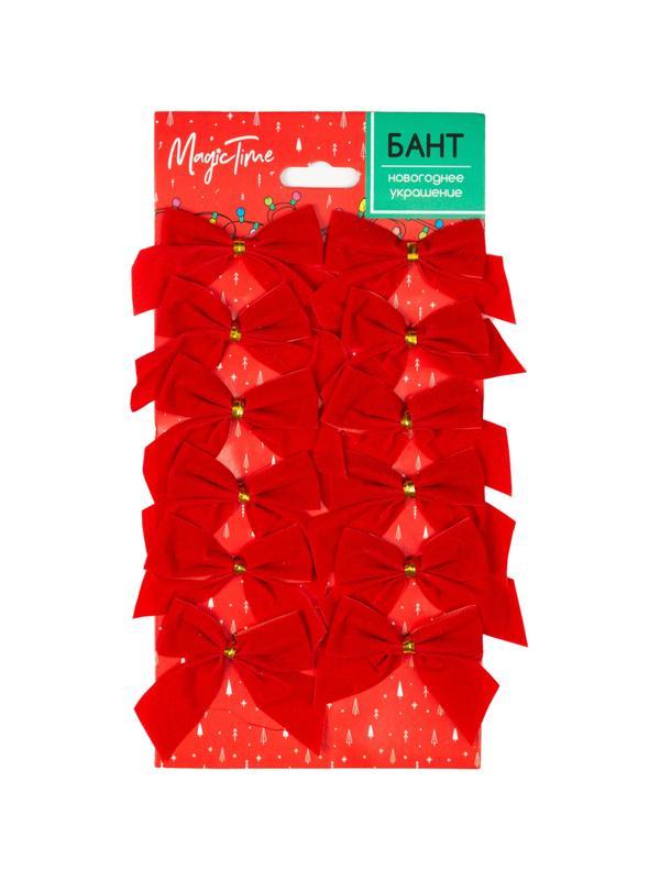 Бант новогодний из полиэстера, наб.12 шт / 5х5x0,01см арт.93280