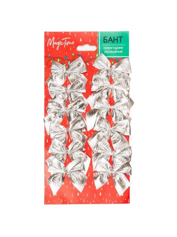 Бант новогодний из полиэстера, наб.12 шт / 5х5x0,01см арт.93279