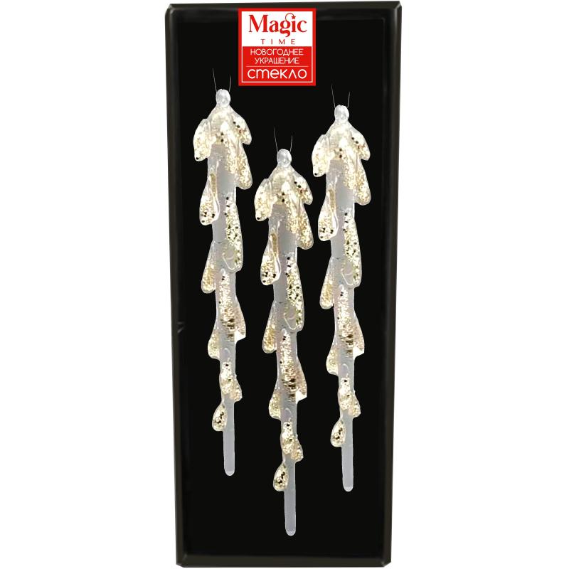 Набор игрушек подвесных из стекла, наб.3 шт / 2X2X14см арт.92631