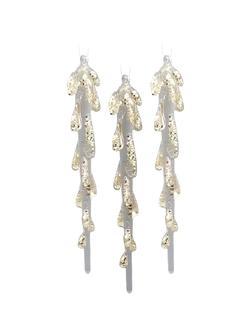 Набор игрушек подвесных из стекла, наб.3 шт / 2X2X14см арт.92631