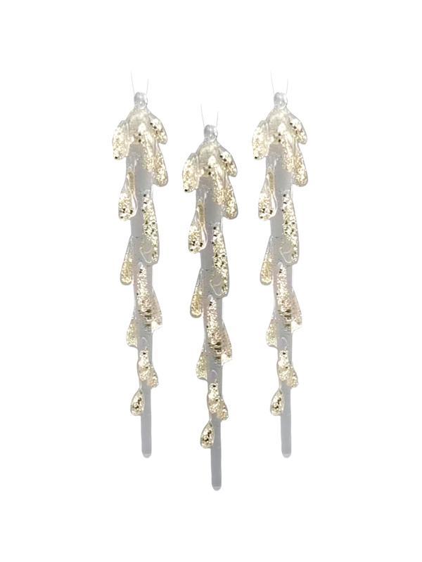 Набор игрушек подвесных из стекла, наб.3 шт / 2X2X14см арт.92631