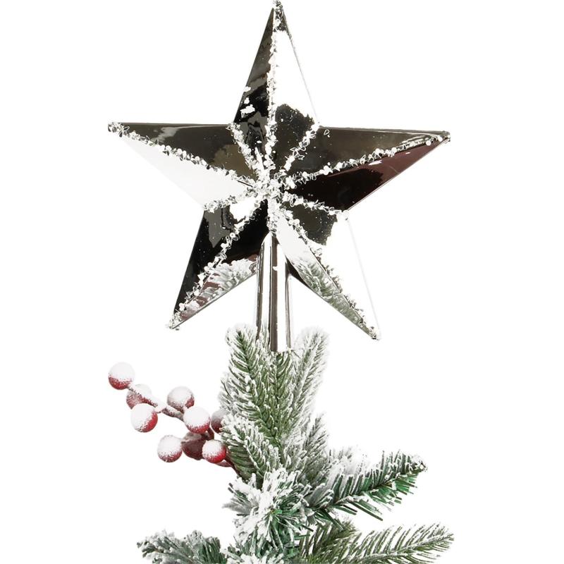 Верхушка Наконечник на елку Звезда 20см,серебряный, 133625