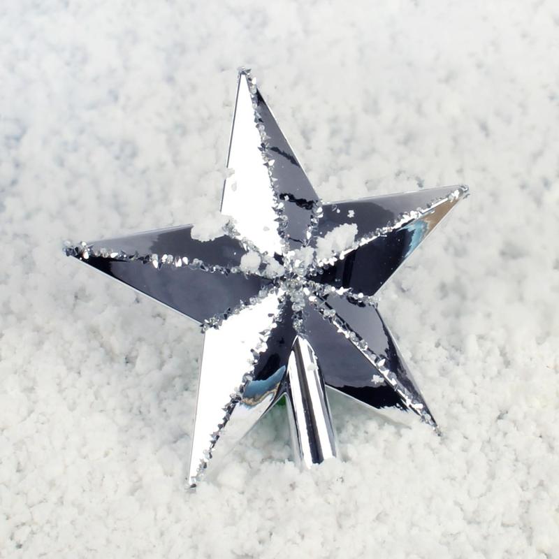 Верхушка Наконечник на елку Звезда 20см,серебряный, 133625