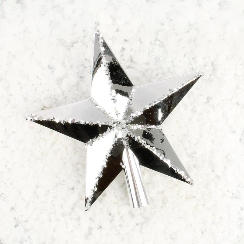 Верхушка Наконечник на елку Звезда 20см,серебряный, 133625