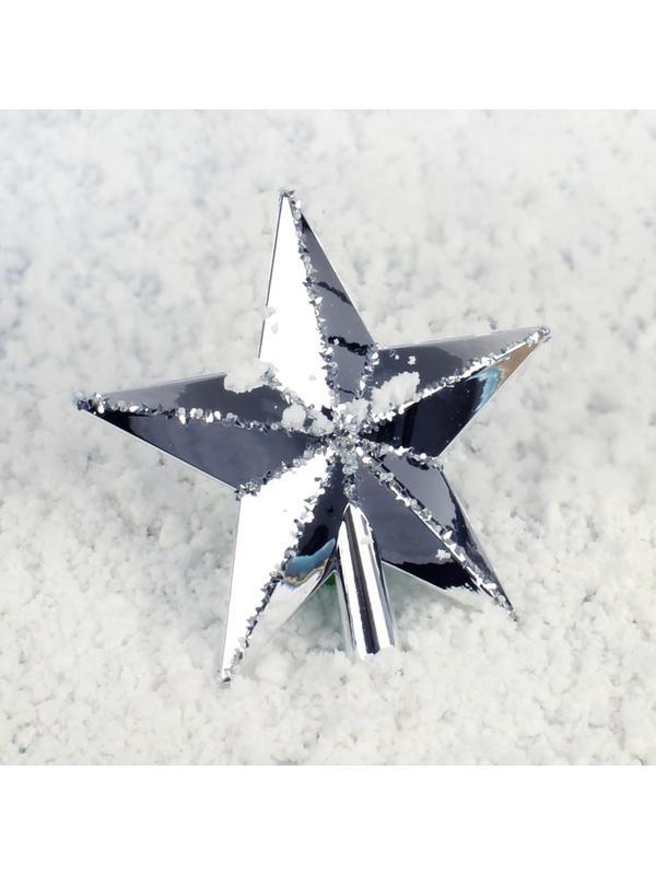 Верхушка Наконечник на елку Звезда 20см,серебряный, 133625