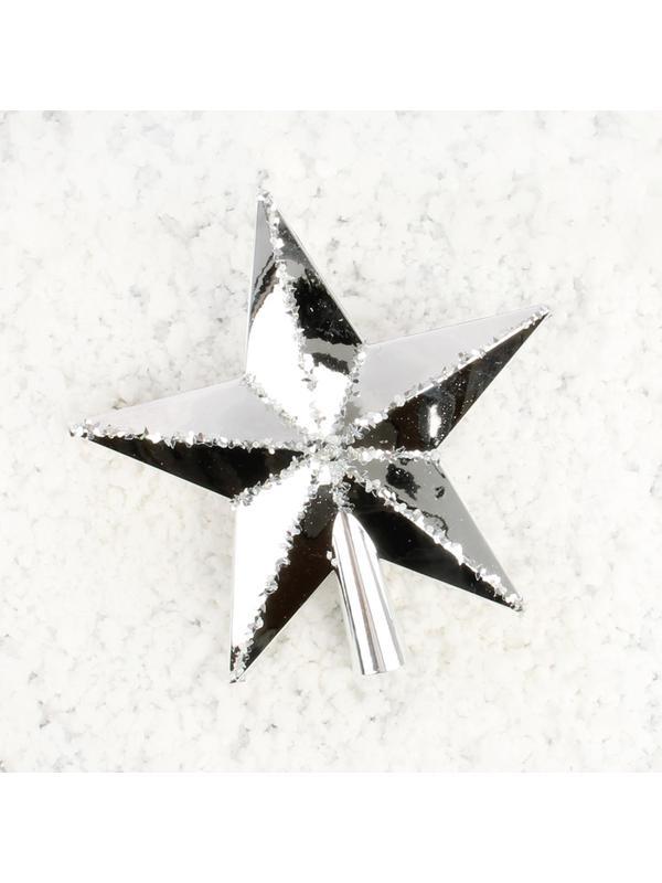 Верхушка Наконечник на елку Звезда 20см,серебряный, 133625