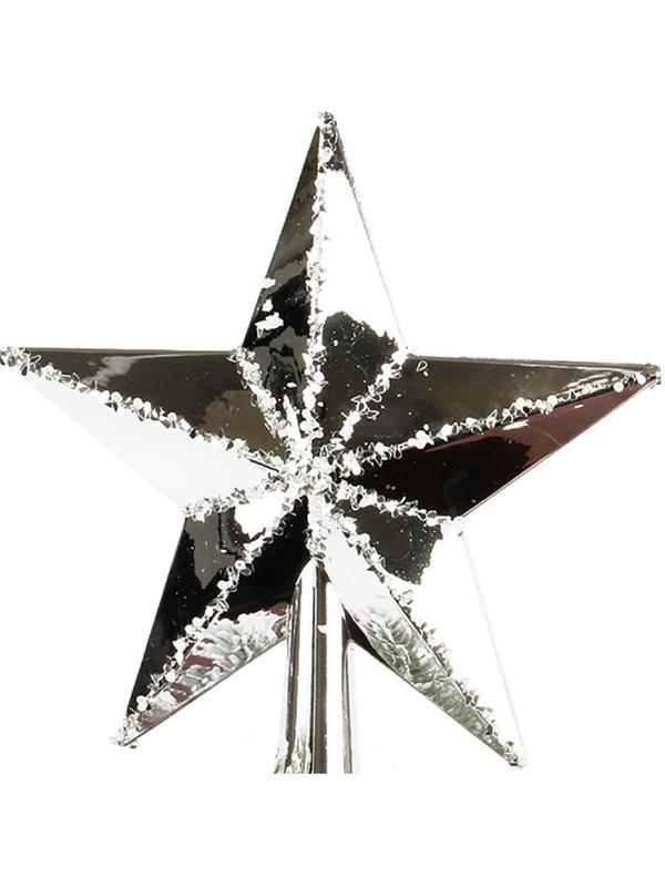 Верхушка Наконечник на елку Звезда 20см,серебряный, 133625