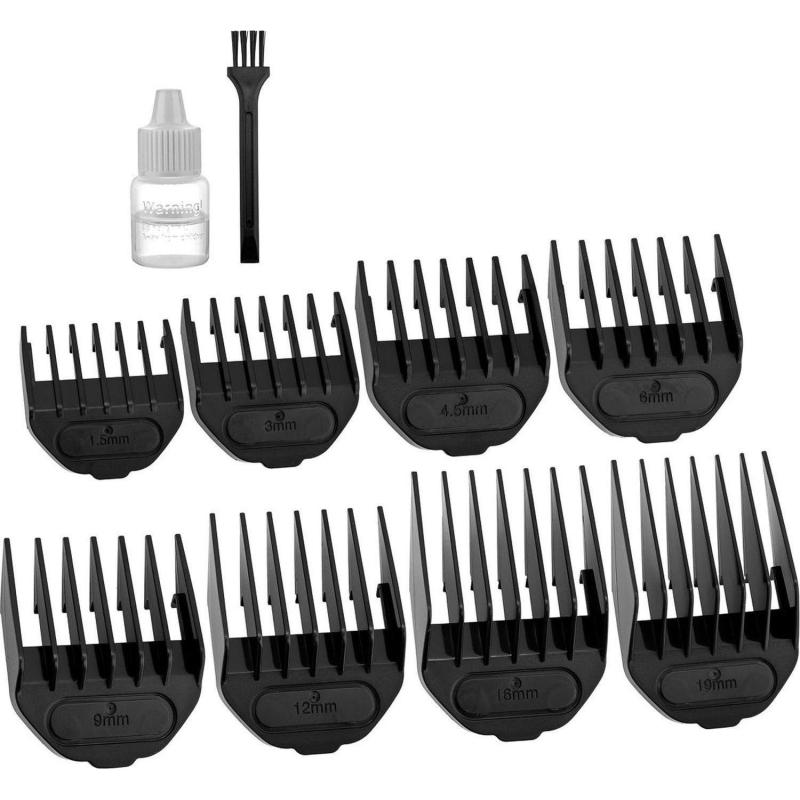 Машинка для стрижки BRAYER 3404BR, лит. бат.1x2500 мАч,сталь.лезв,8 насадок