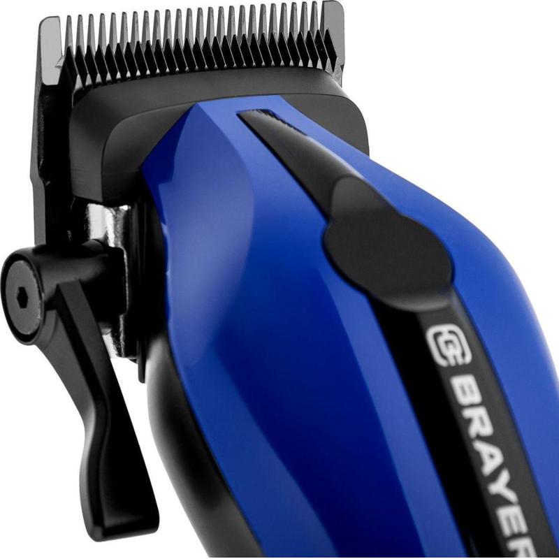 Машинка для стрижки BRAYER 3404BR, лит. бат.1x2500 мАч,сталь.лезв,8 насадок