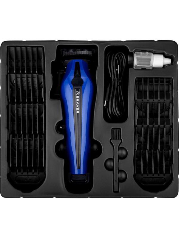 Машинка для стрижки BRAYER 3404BR, лит. бат.1x2500 мАч,сталь.лезв,8 насадок