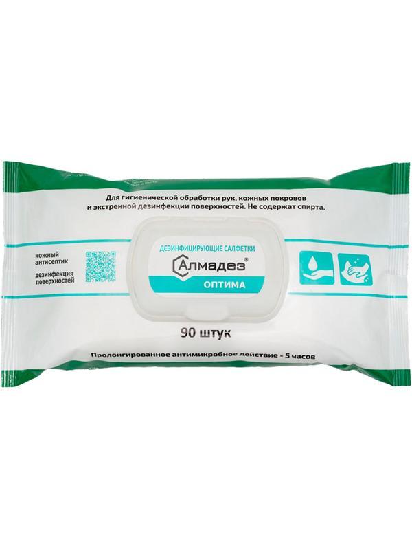Салфетки Алмадез-Оптима, влажные, 90 салфеток (16x13.5), флоупак, бесспирт