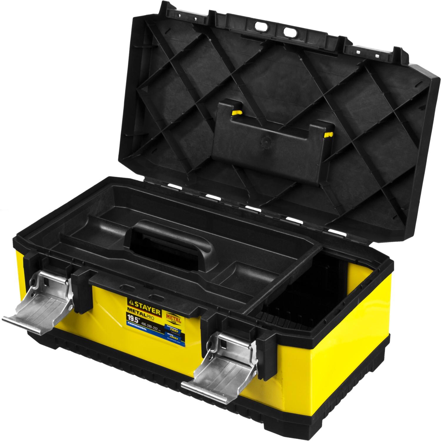STAYER METALPRO, 498 х 289 х 222 мм, (19.5″), металлический ящик для инструментов, Professional (2-38011-18)