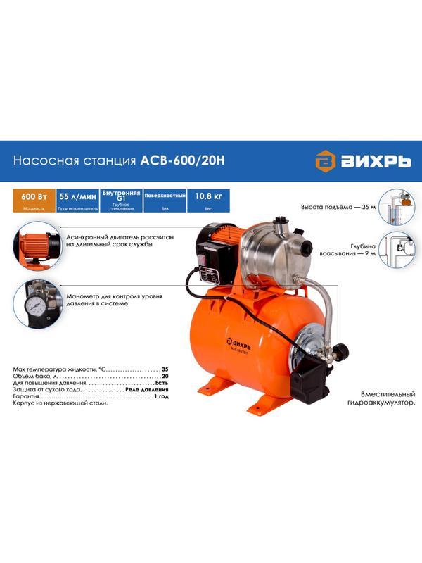 Насосная станция АСВ-600/20Н Вихрь 68/1/14