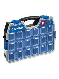 ЗУБР АМУР-11, 462 х 365 х 92 мм, Пластиковый органайзер со съемными лотками (38042-11)