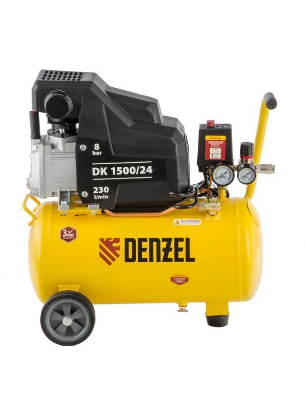 Компрессор поршневой DENZEL DK1500/24, Х-PRO 230 л/мин, 24л (58063)