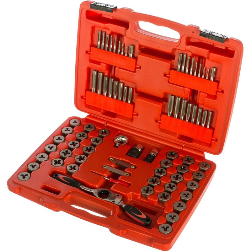 Набор метчиков и плашек SK-5 M3-M12, 1/8-1/2, кейс, 75 предметов МАСТАК