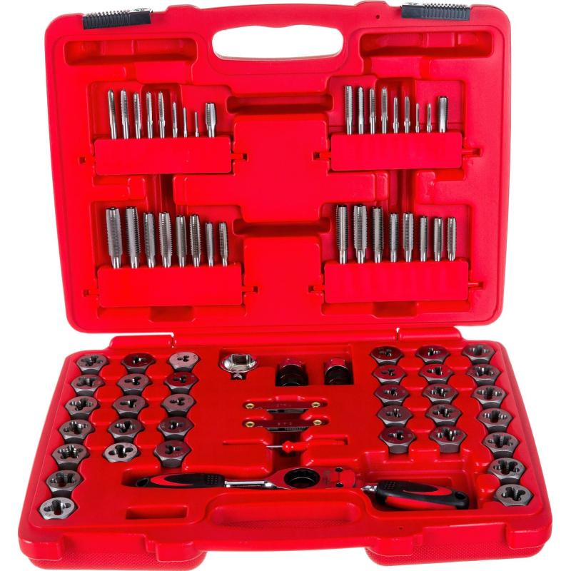 Набор метчиков и плашек SK-5 M3-M12, 1/8-1/2, кейс, 75 предметов МАСТАК