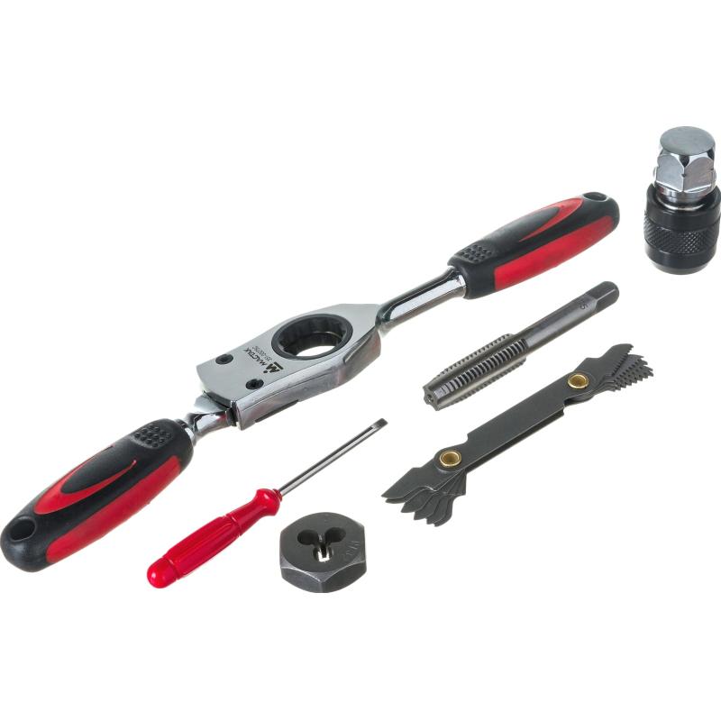 Набор метчиков и плашек SK-5 M3-M12, 1/8-1/2, кейс, 75 предметов МАСТАК