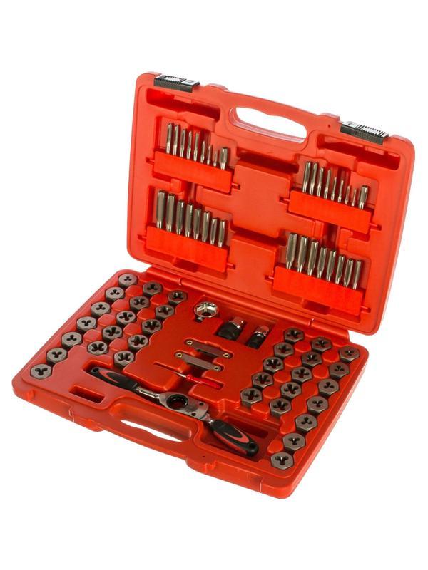 Набор метчиков и плашек SK-5 M3-M12, 1/8-1/2, кейс, 75 предметов МАСТАК