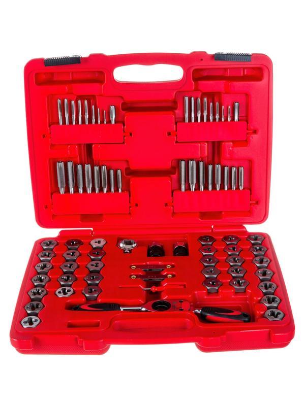 Набор метчиков и плашек SK-5 M3-M12, 1/8-1/2, кейс, 75 предметов МАСТАК