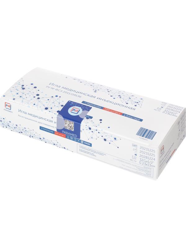 Игла инъекционная (для мезотерапии) 32G (0,23x13мм) Paramed 100 шт/уп