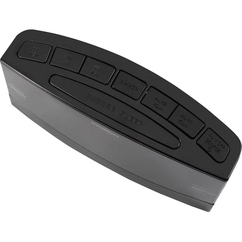 Радиобудильник Hyundai H-RCL238 черный LCD подсв:зеленая часы:цифровые FM