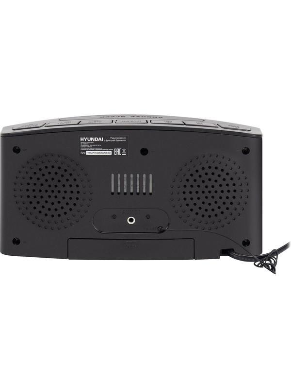 Радиобудильник Hyundai H-RCL238 черный LCD подсв:зеленая часы:цифровые FM