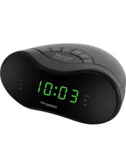 Радиобудильник Hyundai H-RCL200 черный LED подсв:зеленая часы:цифр AM/FM