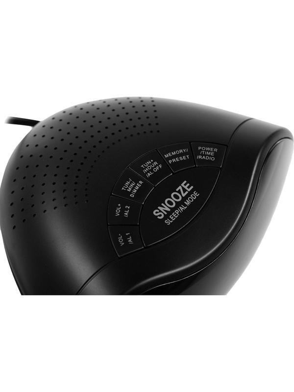 Радиобудильник Hyundai H-RCL200 черный LED подсв:зеленая часы:цифр AM/FM