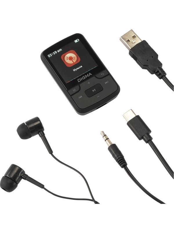 Плеер MP3 Digma Z5, Hi-Fi Flash, BT 16Gb черный/1.54/FM/microSD/microSDHC