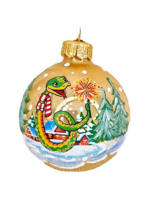 Шар Змея с бенгальским огнем Символ года,65мм,в подар.кор.НГ,КУ-65-244014