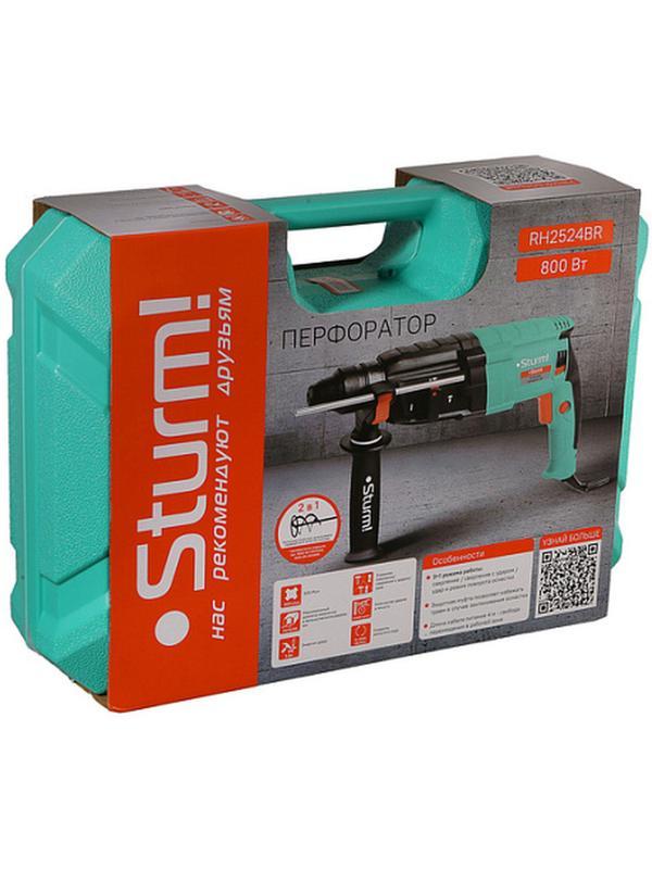 Перфоратор Sturm!, 800Вт, 24мм, 3Дж, 0-5600уд/мин, 0-1200об/мин RH2524BR
