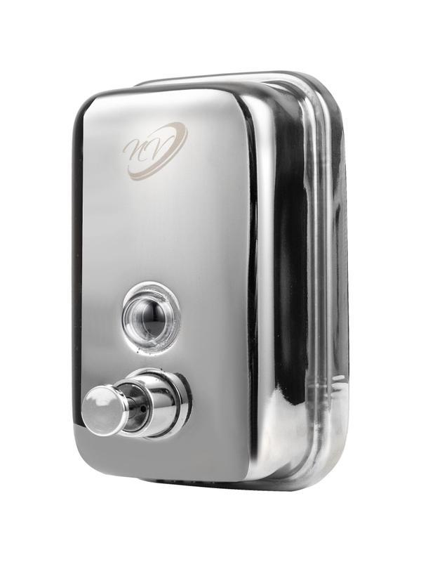 Дозатор для жидкого мыла нержавеющая сталь 500мл глянц 98х108х150 NV-2201