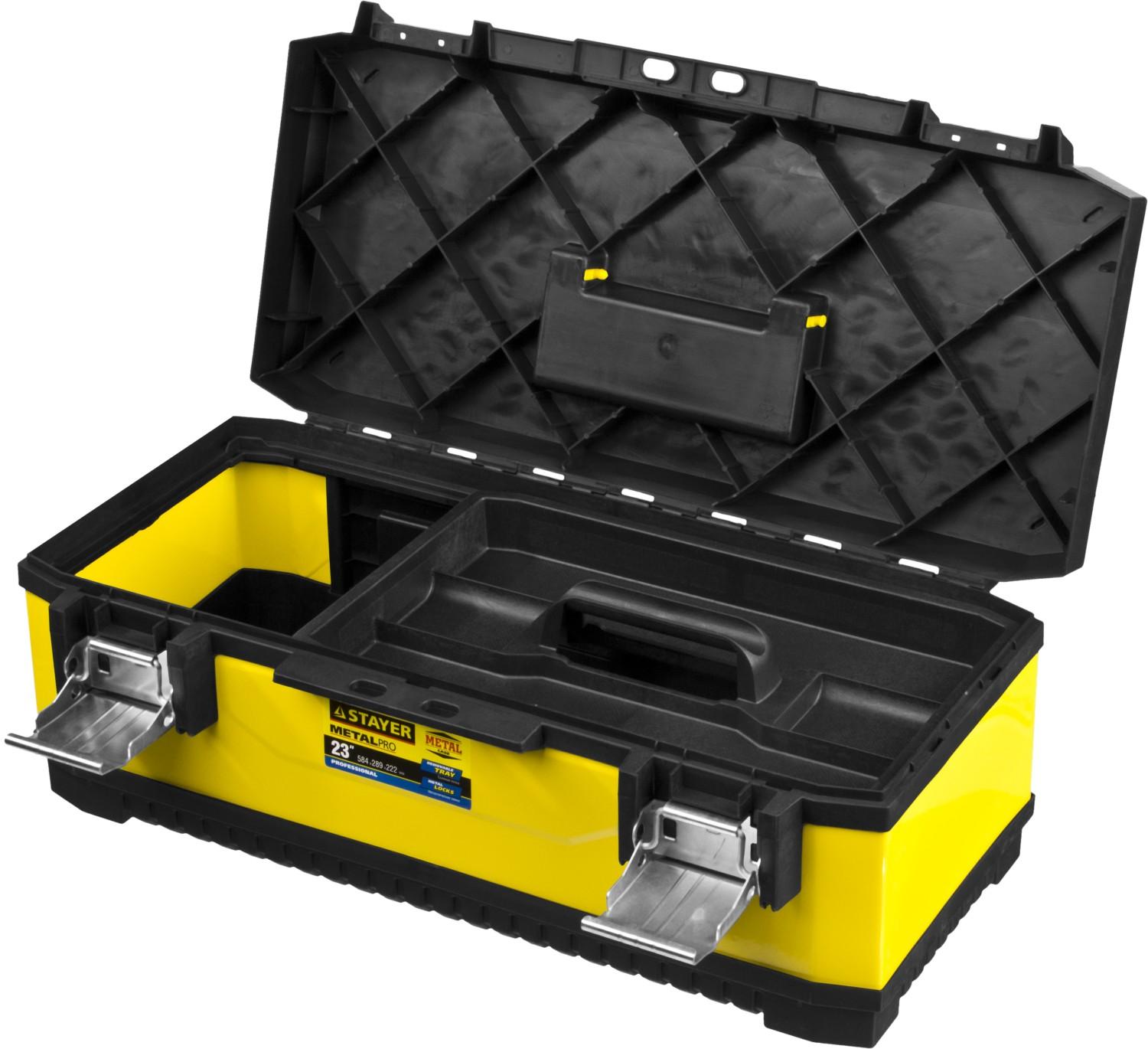 STAYER METALPRO, 584 х 289 х 222 мм, (23″), металлический ящик для инструментов, Professional (2-38011-21,5)