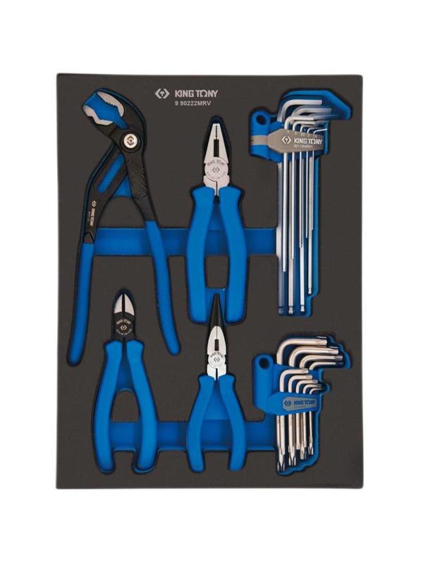 Набор пассатижей, шестигранник.и Torx Г-образных,ложемент,22предм.KING TONY