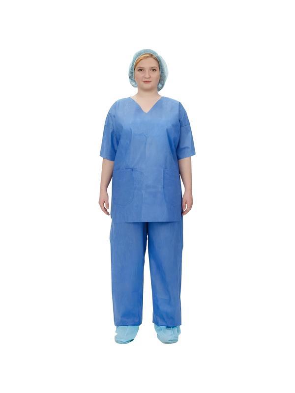 Костюм хирургич.н/с (рубаш.,брюки) мед., с карм, СММС, р.48-50, пл.42