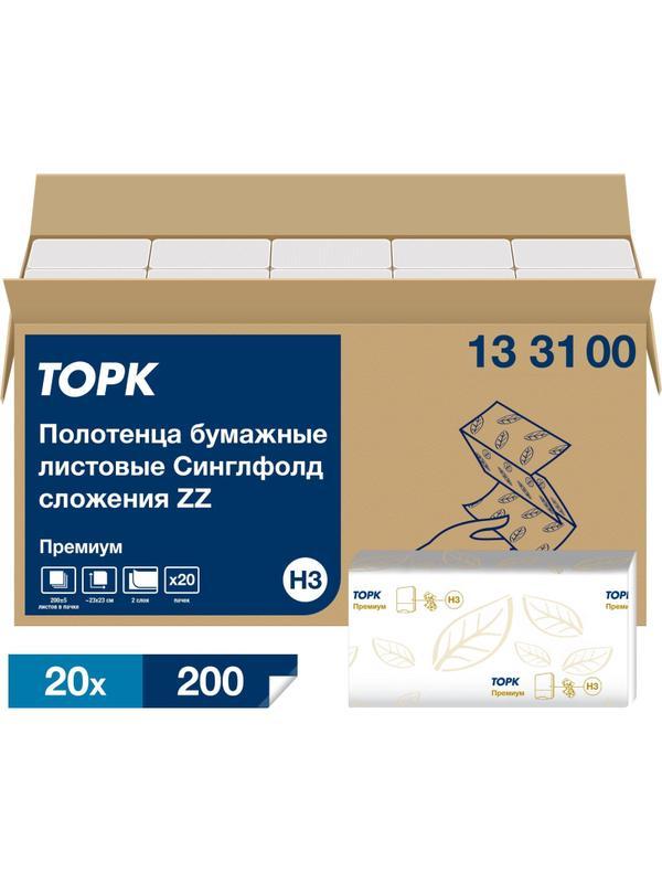 Полотенца бумажные Торк ZZ Прем 2-сл. НЗ 200л 20пач/уп, цел 133100