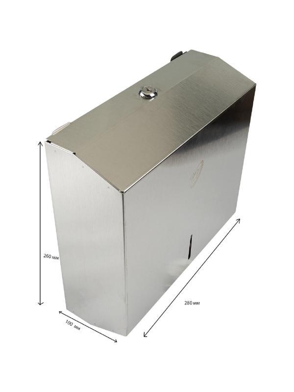 Диспенсер для полотенец лист Z, нерж. сталь, матовый, с ключом NV-2518