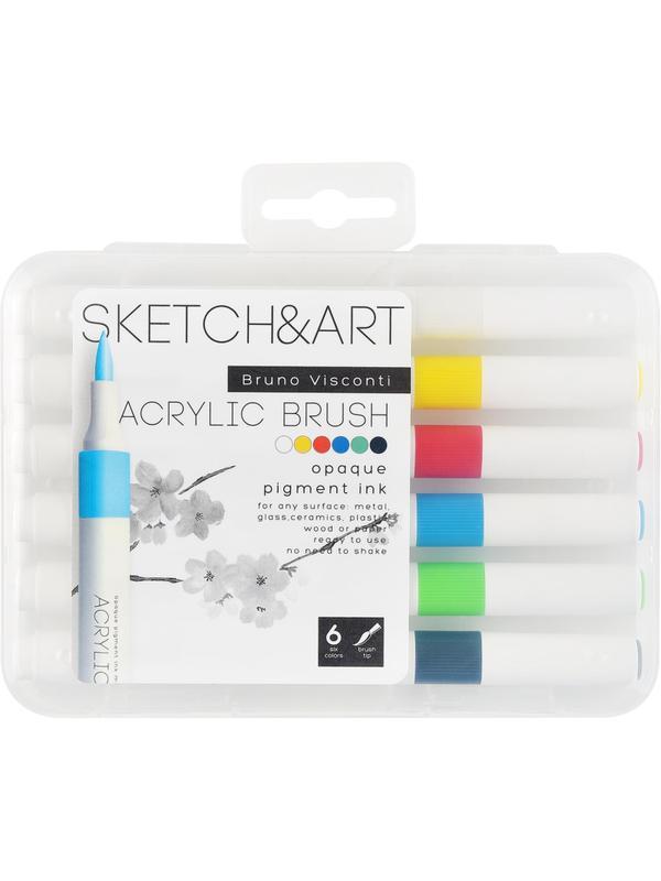 Набор маркеров-кистей акриловых Sketch&Art, 6 цв., 22-0153