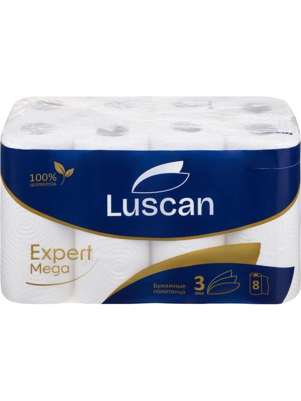 Полотенца бумажные Luscan Expert Mega 3сл, 8рул/уп, 12м