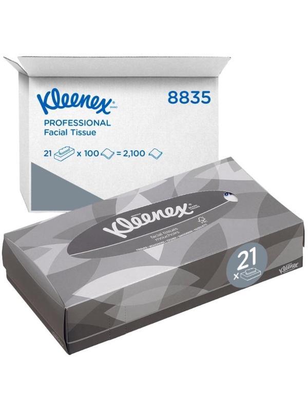 Салфетки косметические д/лица KK Kleenex 2сл б. 100 лист/кор.21 кор/уп.8835