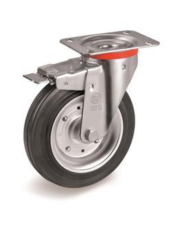 Колесо для тележки Tellure Rota 535431 поворотное с тормозом,150мм,до 170кг