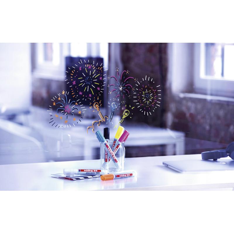 Маркер для стеклянных досок EDDING E-95/049 белый 1,5-3мм круг. наконечник