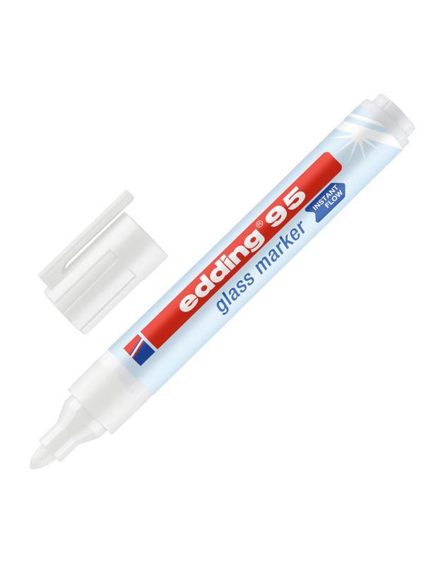 Маркер для стеклянных досок EDDING E-95/049 белый 1,5-3мм круг. наконечник