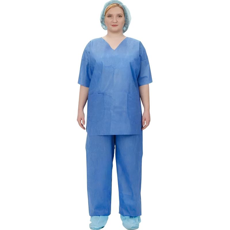 Костюм хирургич.н/с (рубаш.,брюки) мед., с карм, СММС, р.52-54, пл.42