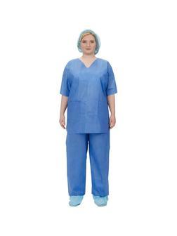 Костюм хирургич.н/с (рубаш.,брюки)мед., с карм, СММС, р.56-58, пл.42